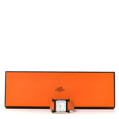 Hermes Stainless Steel Swift 30.5mm Heure H Hour Quartz Watch Orange 6 of 6