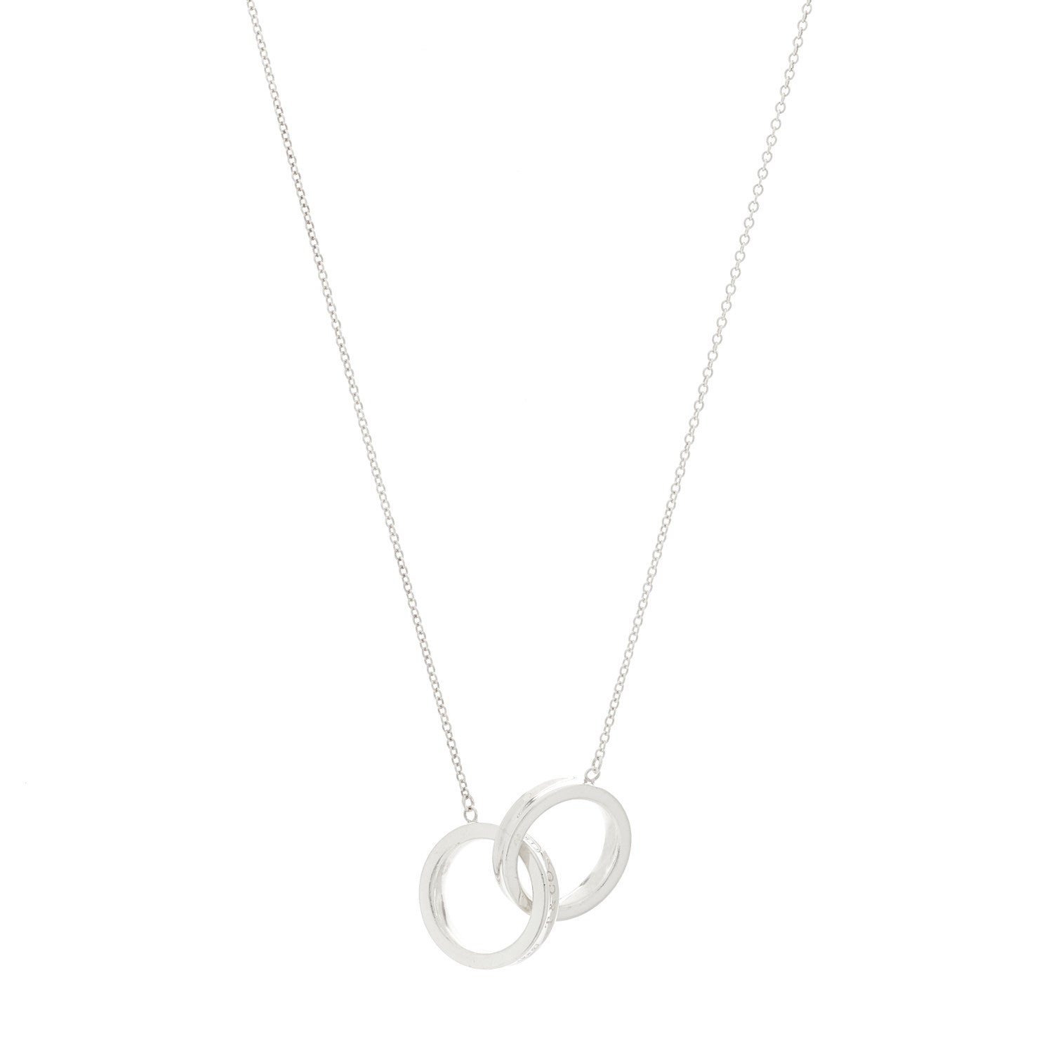 Tiffany Sterling Silver 1837 Interlocking Circles Pendant Necklace 1 of 7