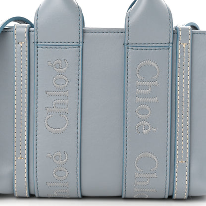 Chloe Calfskin Mini Woody Ribbon Tote Storm Blue 8 of 10