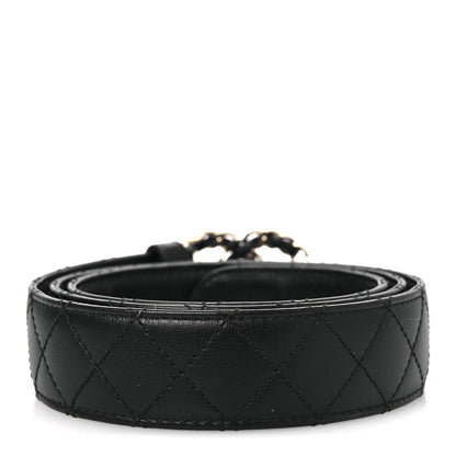 Chanel Lambskin Quilted CC Chain Belt 95 38 Black 2 of 7