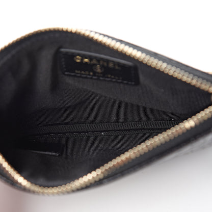 Chanel Calfskin Crocodile Embossed Cocodile Cosmetic Case Black Gold 4 of 7
