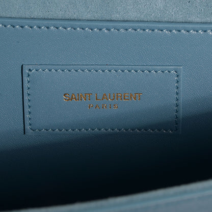 Saint Laurent Calfskin Classic Monogram Clutch Ice Blue 6 of 8
