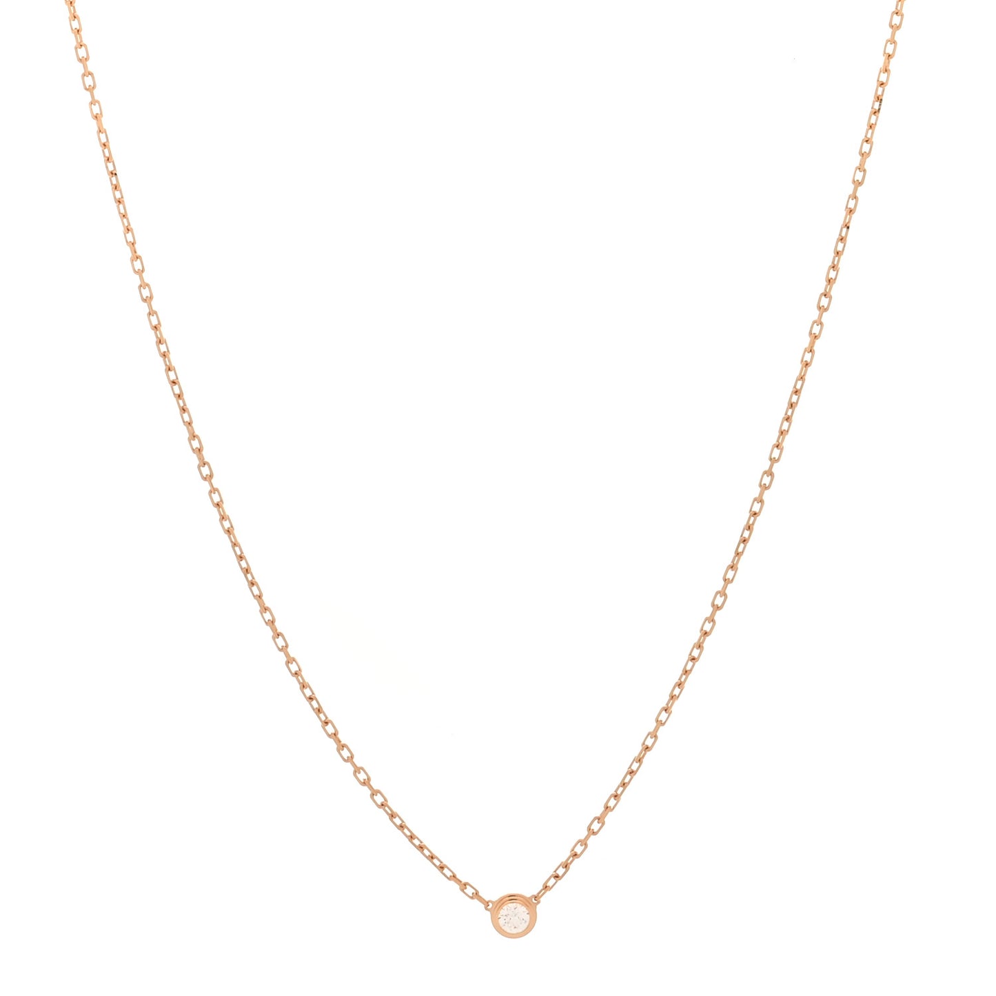 18K Pink Gold Diamond SM D'Amour Pendant Necklace