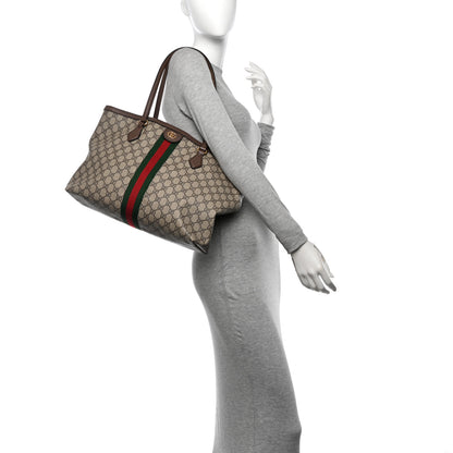 Gucci GG Supreme Monogram Medium Ophidia Shopping Tote Brown 2 of 11