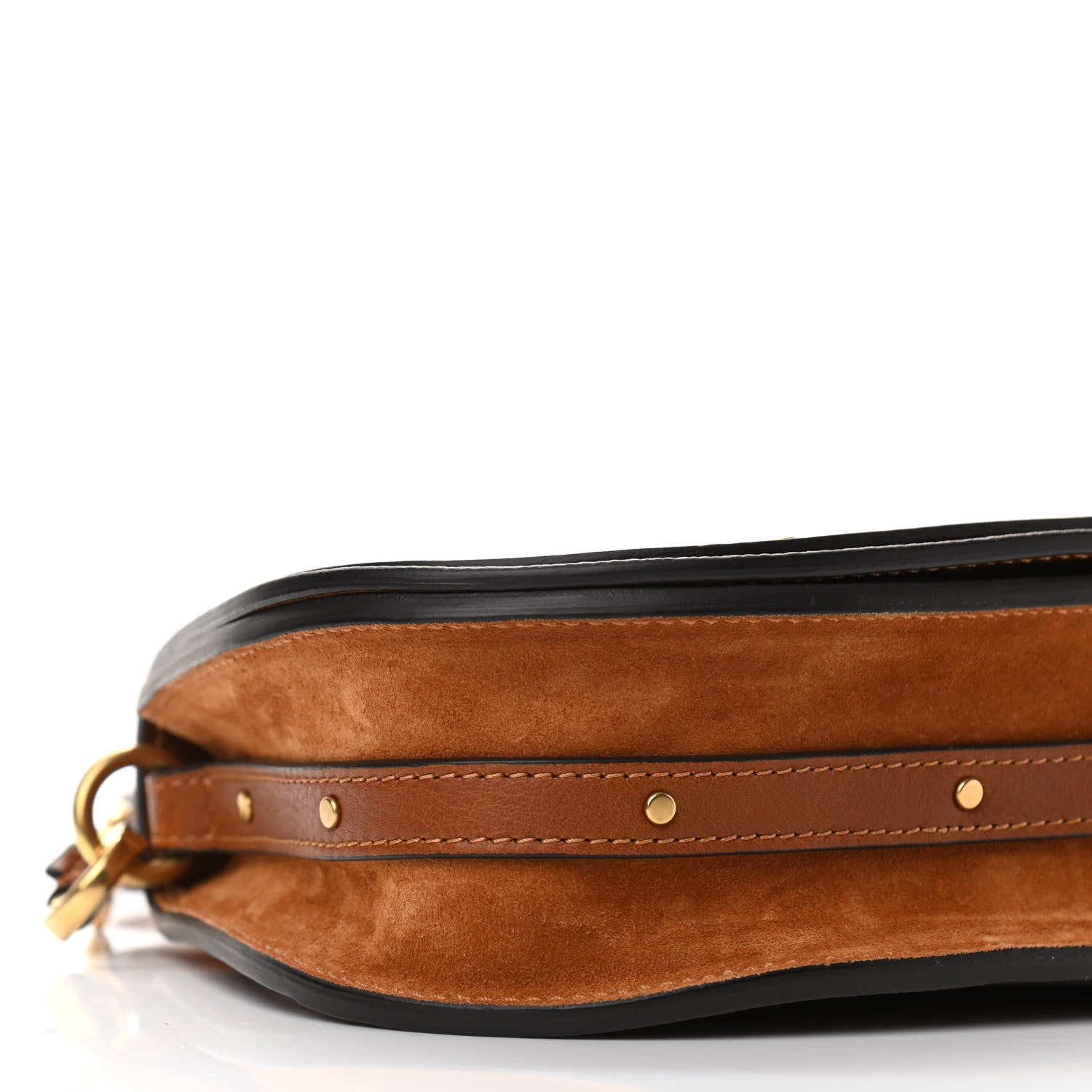 Chloe Calfskin Suede Small Nile Bracelet Bag Caramel 9 of 10