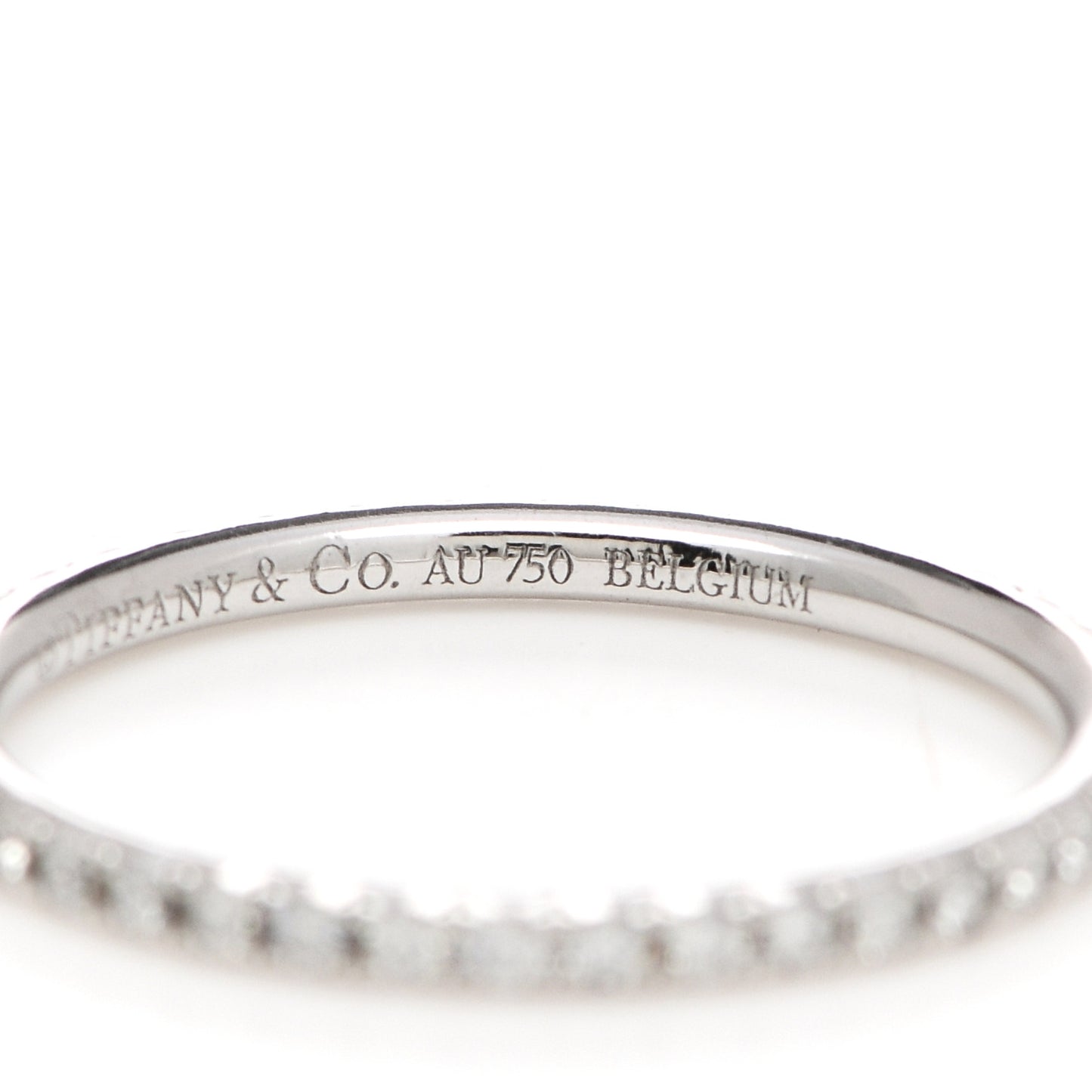 18K White Gold Diamond Metro Band Ring 48 4.5