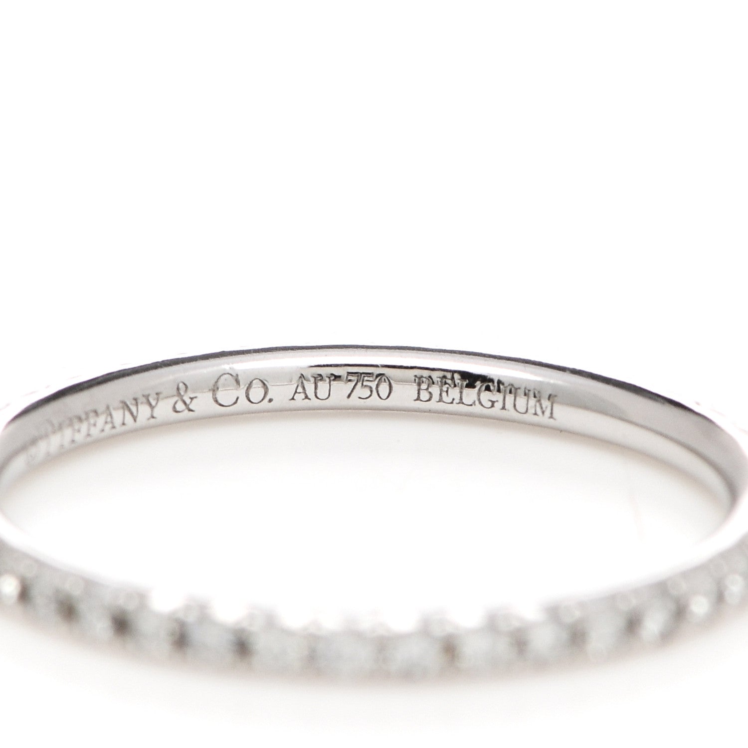 Tiffany 18K White Gold Diamond Metro Band Ring 48 4.5 5 of 6