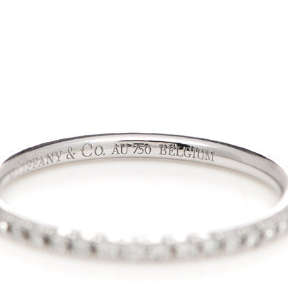 Tiffany 18K White Gold Diamond Metro Band Ring 48 4.5 5 of 6