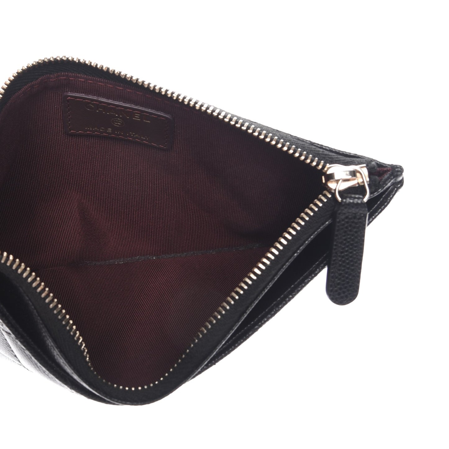 Caviar Quilted Classic Zip Pouch Black