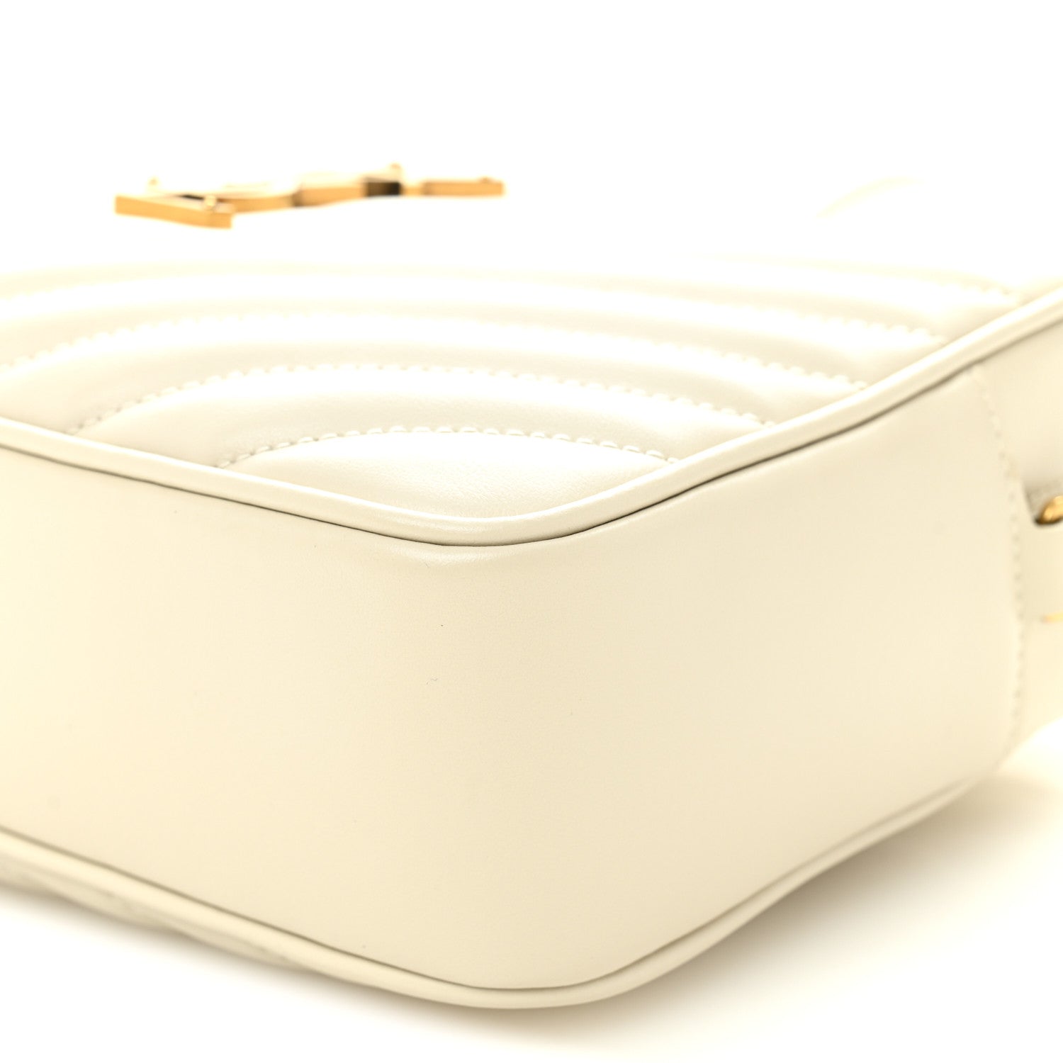 Saint Laurent Calfskin Matelasse Monogram Lou Camera Bag Crema Soft 8 of 11