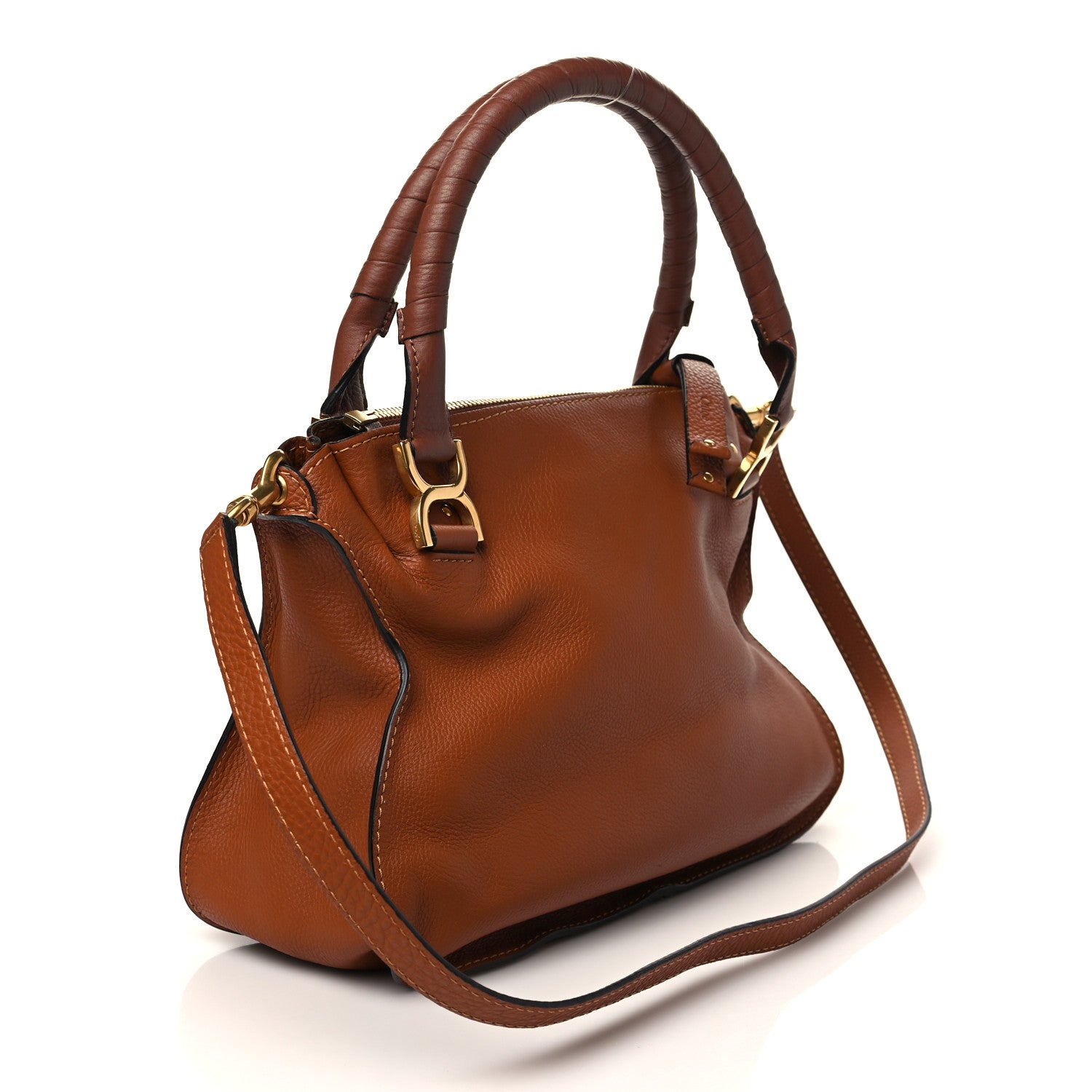 Chloe Calfskin Medium Marcie Satchel Tan 3 of 6