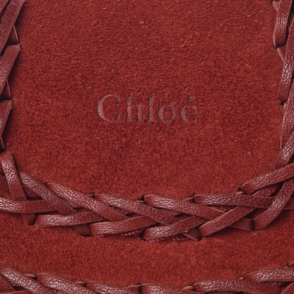 Chloe Suede Calfskin Braided Mini Hudson Shoulder Bag Sienna Red 8 of 8