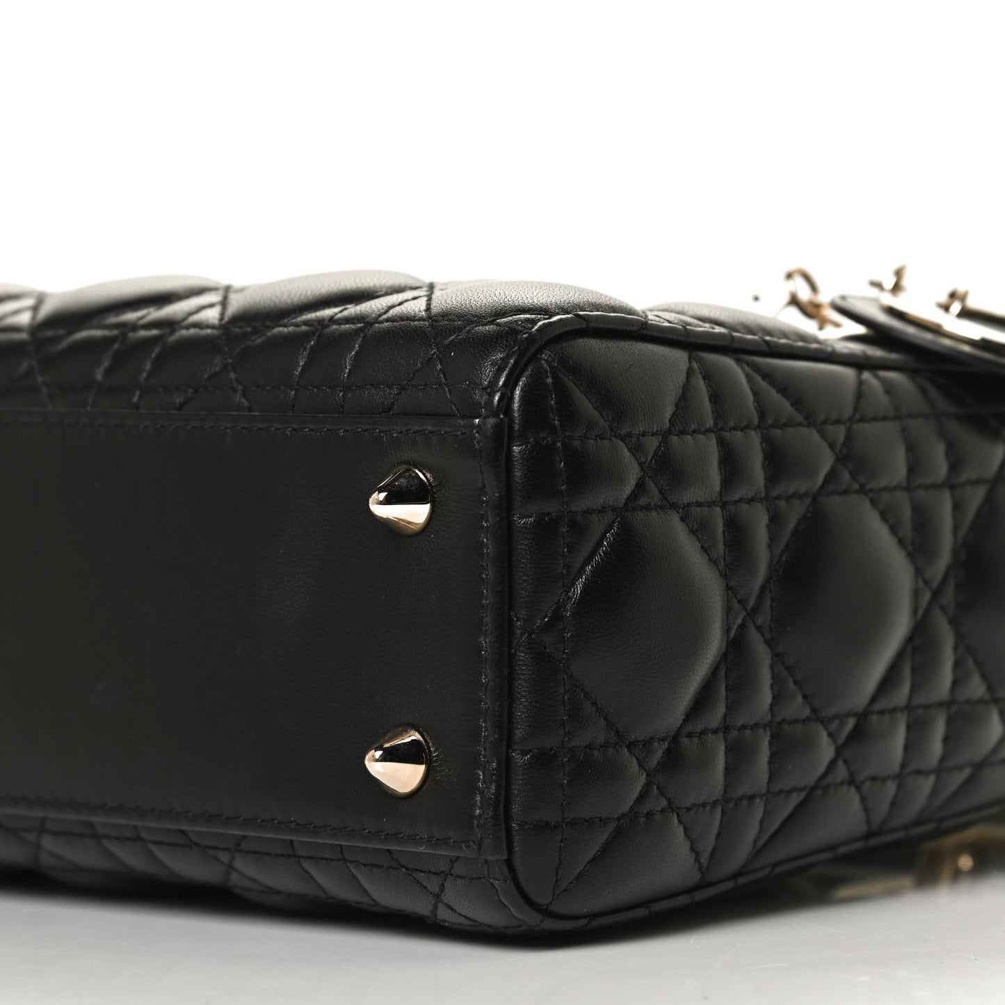 Lambskin Cannage Small Lucky Badges My Lady Dior Black