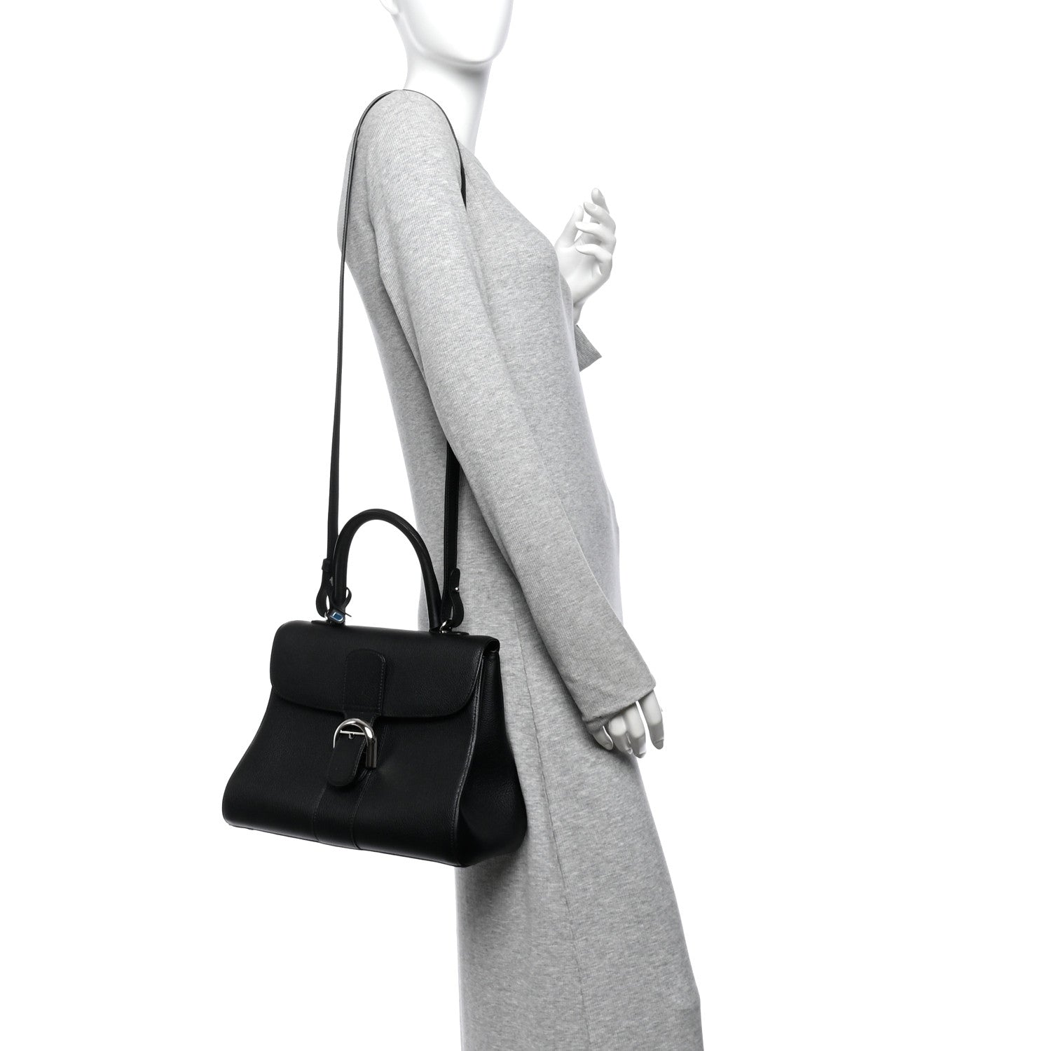 Delvaux Grained Calfskin MM Brillant Satchel Black 2 of 10