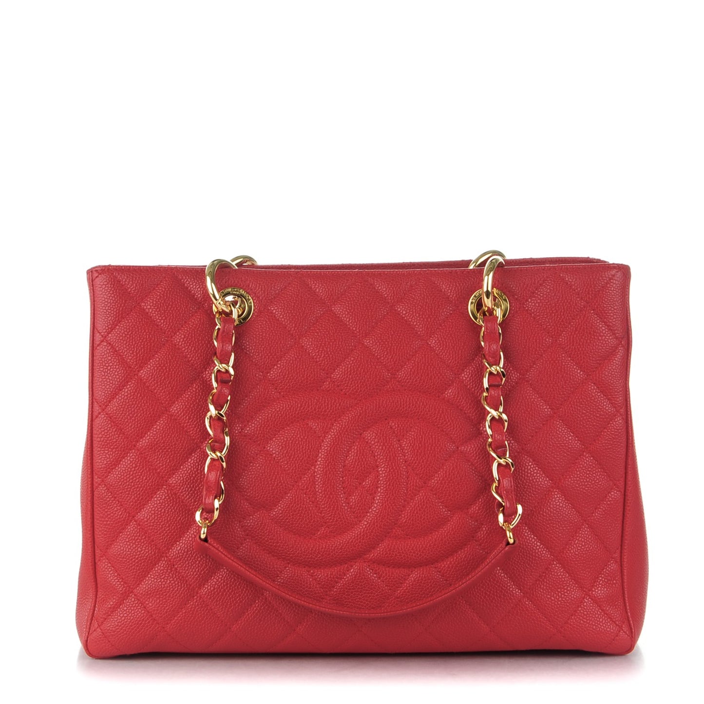 Caviar Quilted Grand Shopping Tote GST Rouge