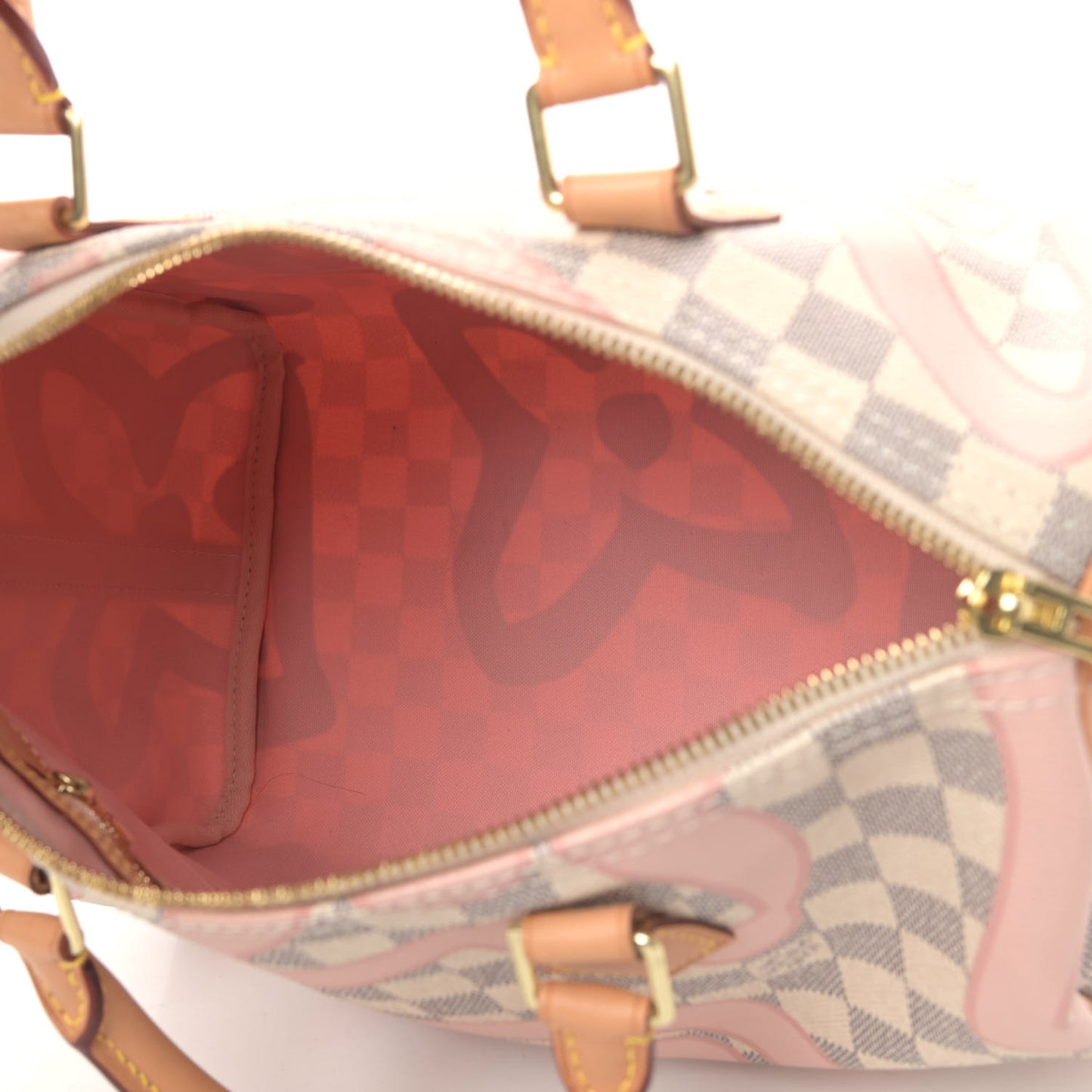 Damier Azur Tahitienne Speedy Bandouliere 30 Rose Ballerine