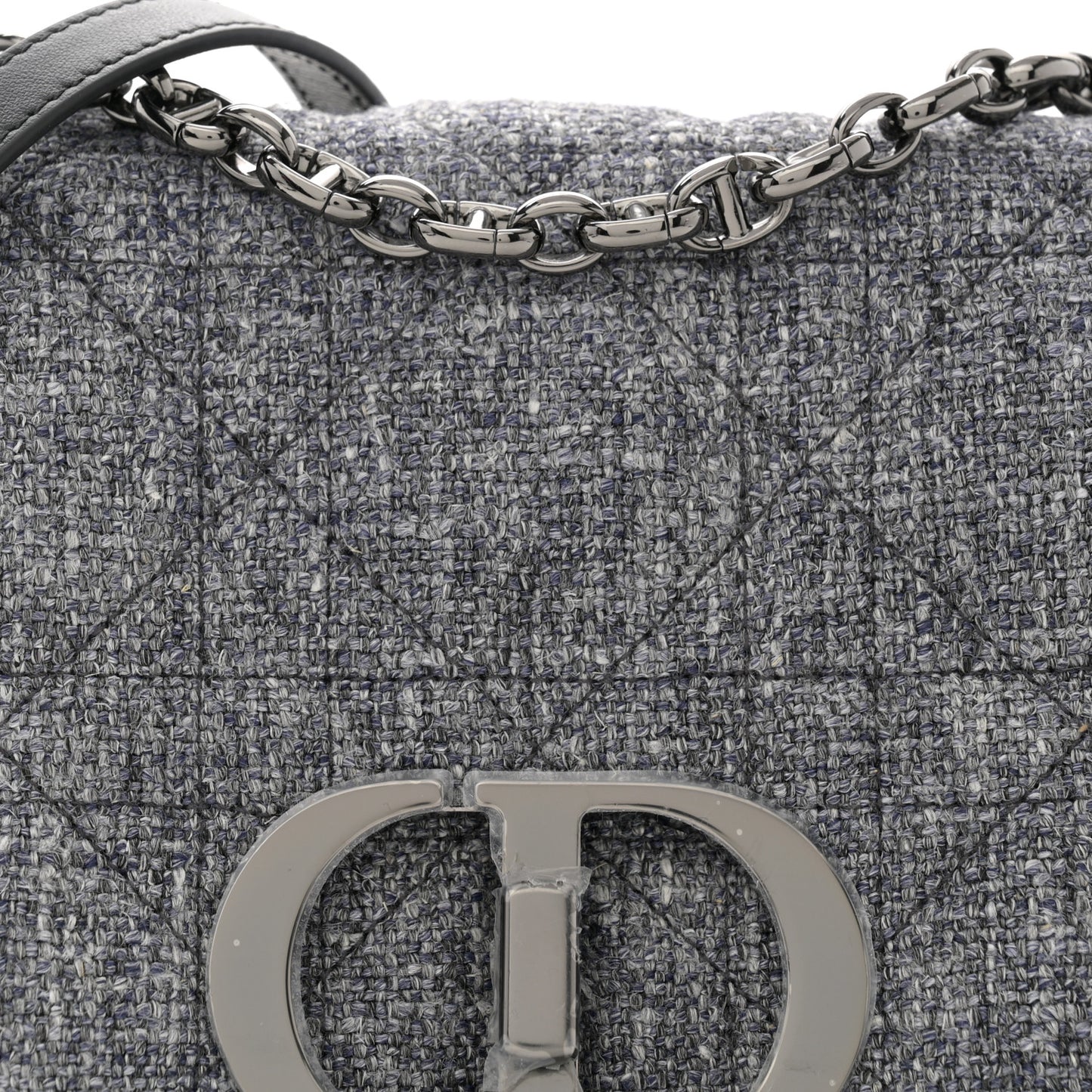 Tweed Macrocannage Medium Caro Bag Black