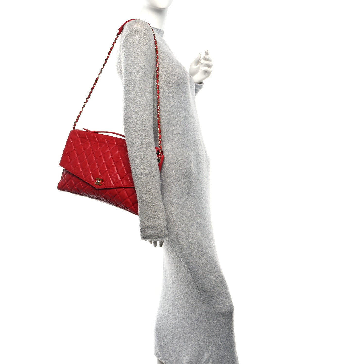 Chanel Lambskin Quilted Single Flap Red 2 of 11