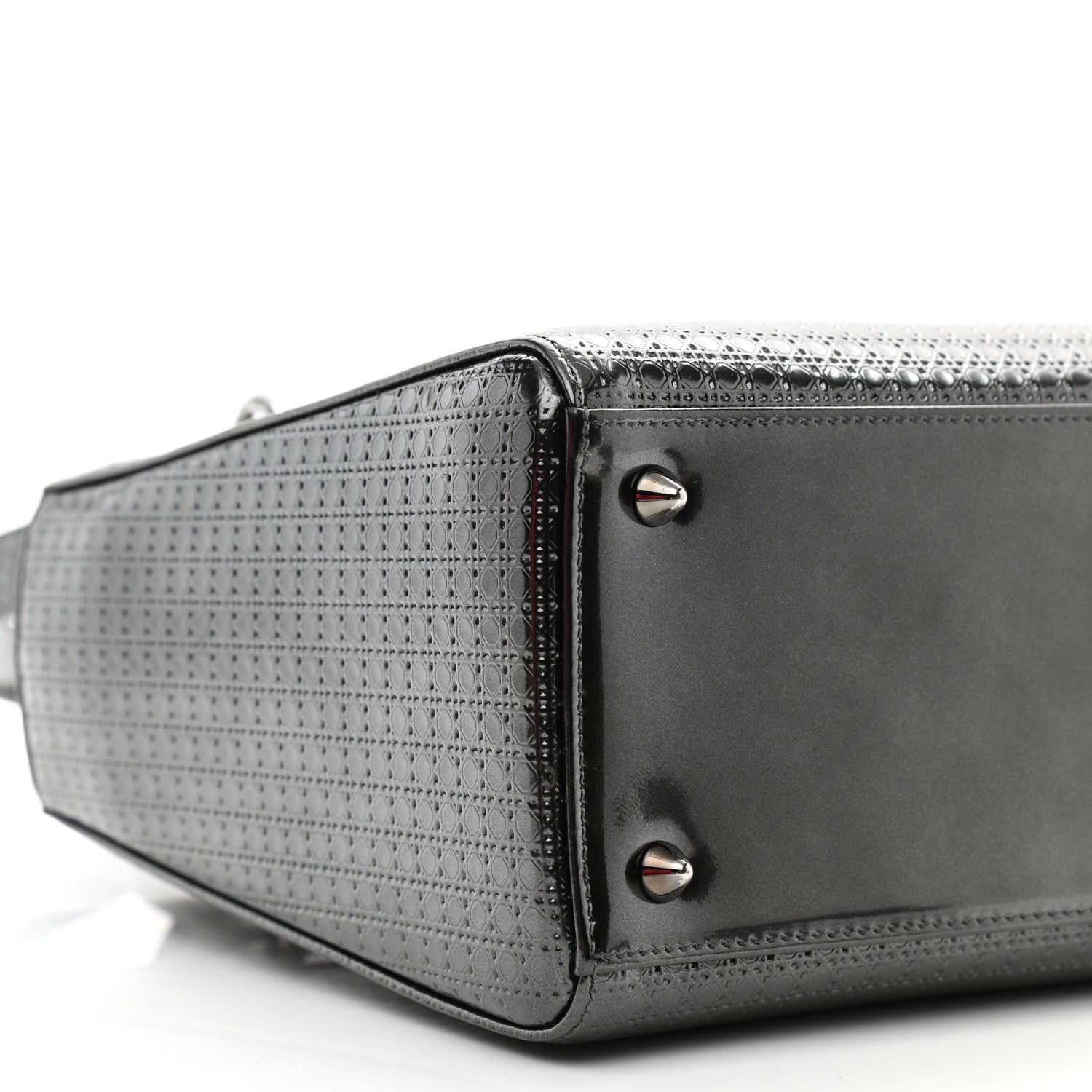 Christian Dior Patent Micro-Cannage Medium Lady Dior Onyx Black 9 of 12