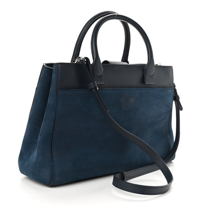 Chanel Grained Calfskin Suede Neo Executive Shopper Tote Navy Blue 3 of 12