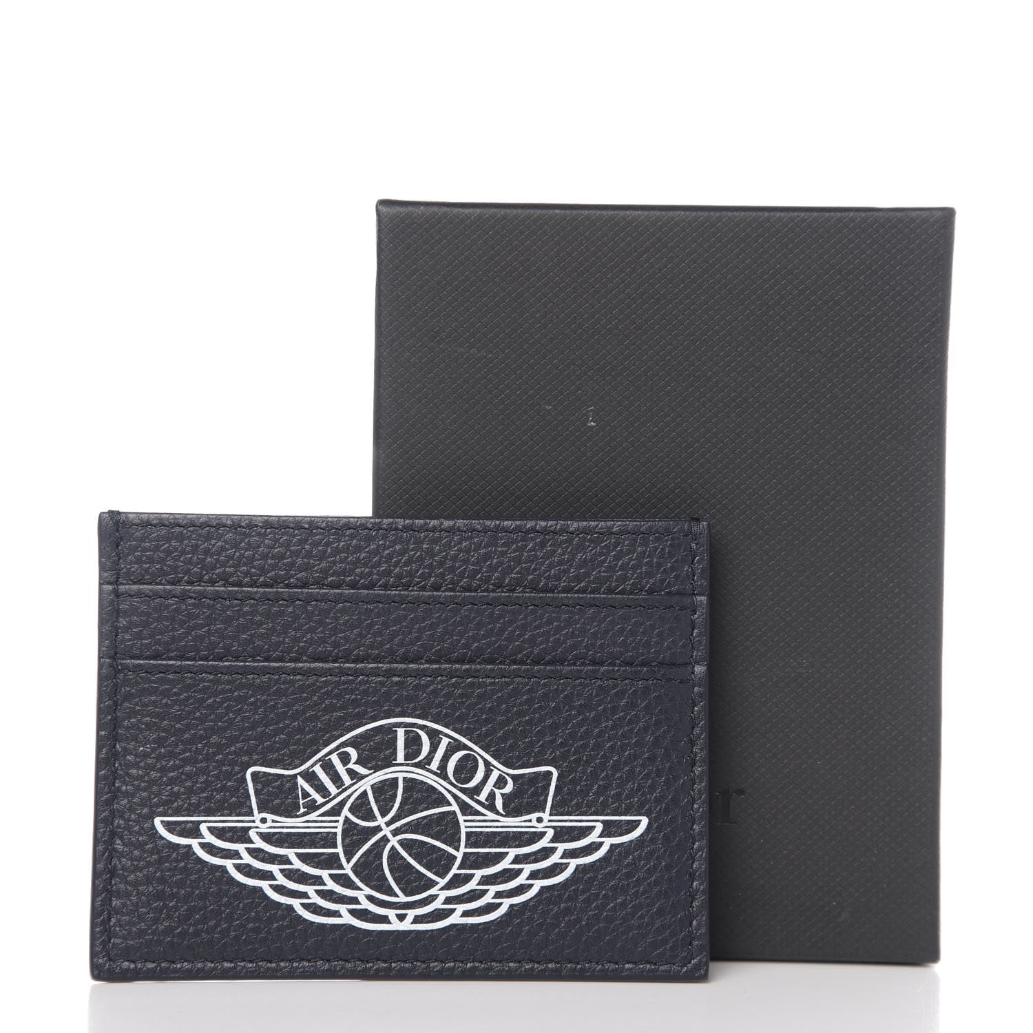 Christian Dior X AIR JORDAN Grained Calfskin Card Holder Bleu 6 of 6