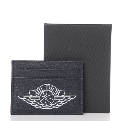 Christian Dior X AIR JORDAN Grained Calfskin Card Holder Bleu 6 of 6