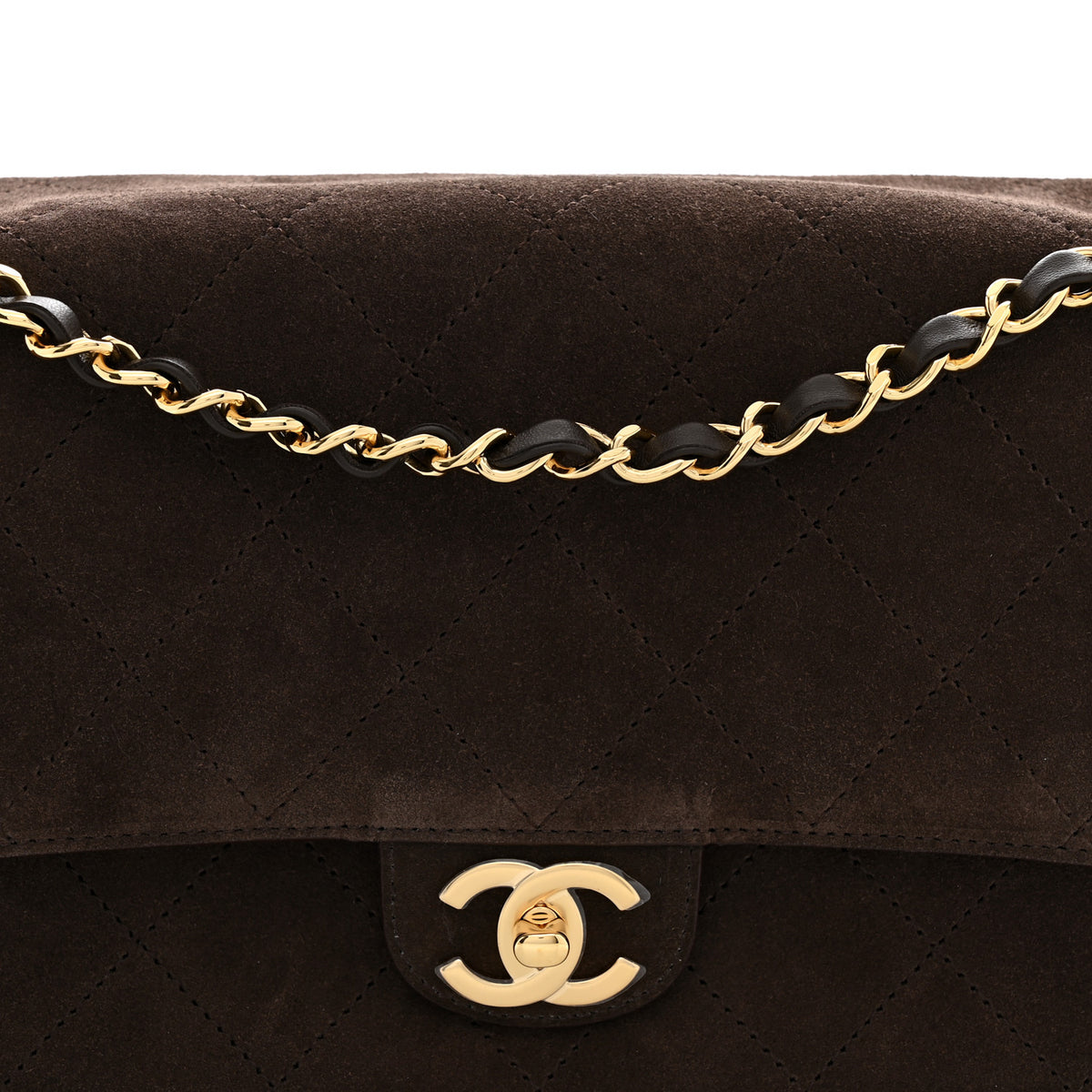 Chanel Suede Calfskin Small Souplissimo Maxi Flap Dark Brown 8 of 11