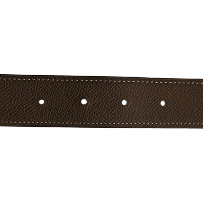 Hermes Epsom 32mm H Belt 80 85/34 White Etoupe 6 of 6