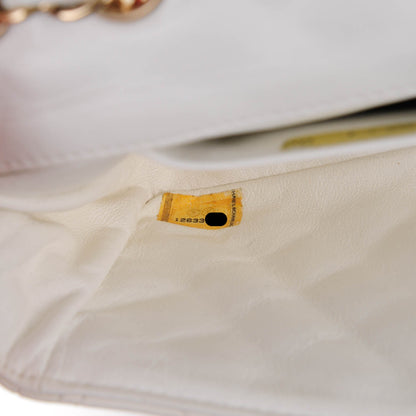 Chanel Lambskin Quilted East West Valentine Charms Flap White 7 of 8