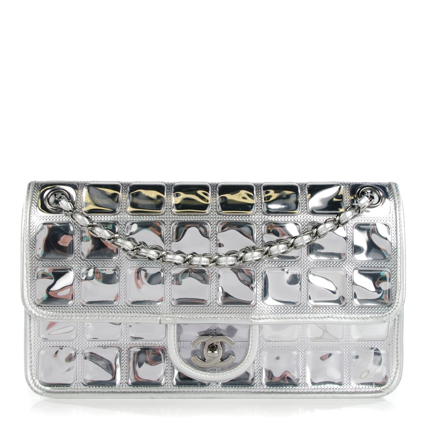 Vinyl Large Ice Cube Flap Silver