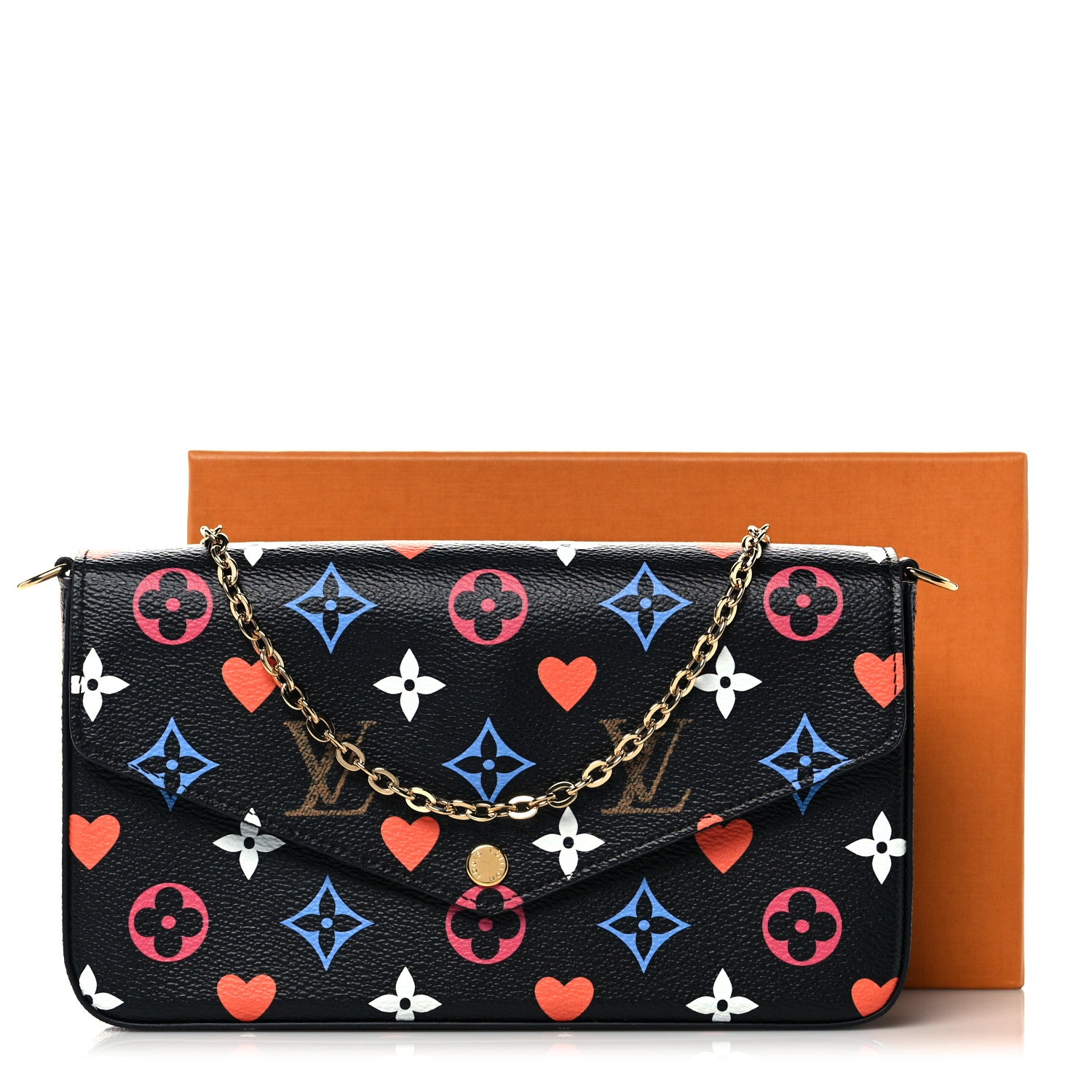 Louis Vuitton Game On Felicie Chain Wallet Black 10 of 10