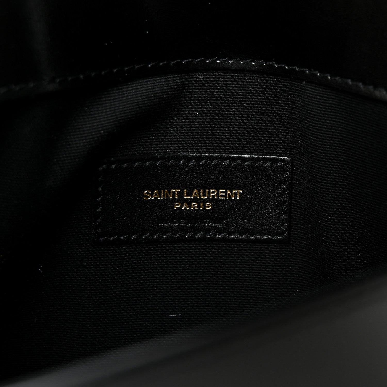 Saint Laurent Smooth Shiny Calfskin Monogram Uptown Pouch Black 6 of 6