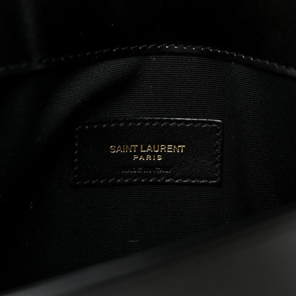 Saint Laurent Smooth Shiny Calfskin Monogram Uptown Pouch Black 6 of 6