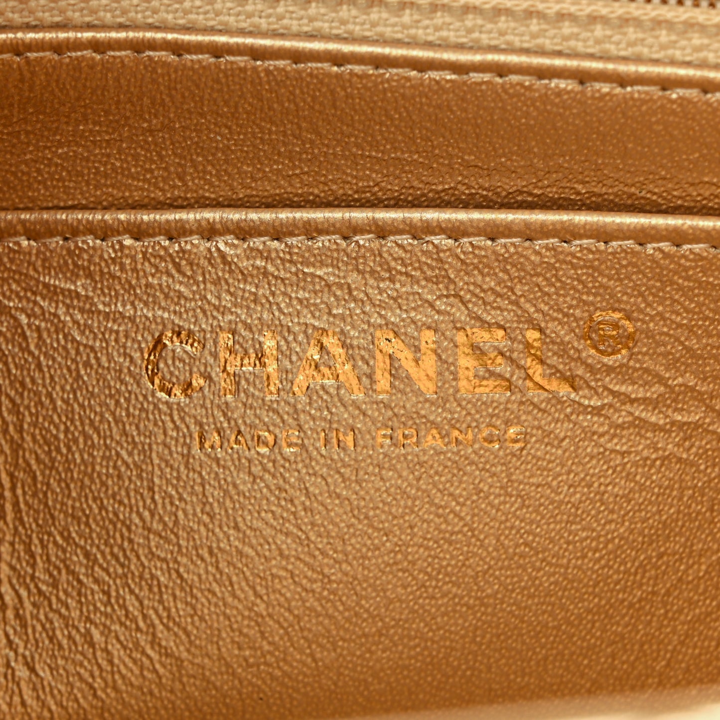 Metallic Lambskin Quilted Mini Rectangular Flap Gold