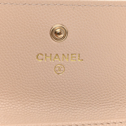 Chanel Caviar Pearl Quilted Coco Candy Flap Card Holder Beige 5 of 8