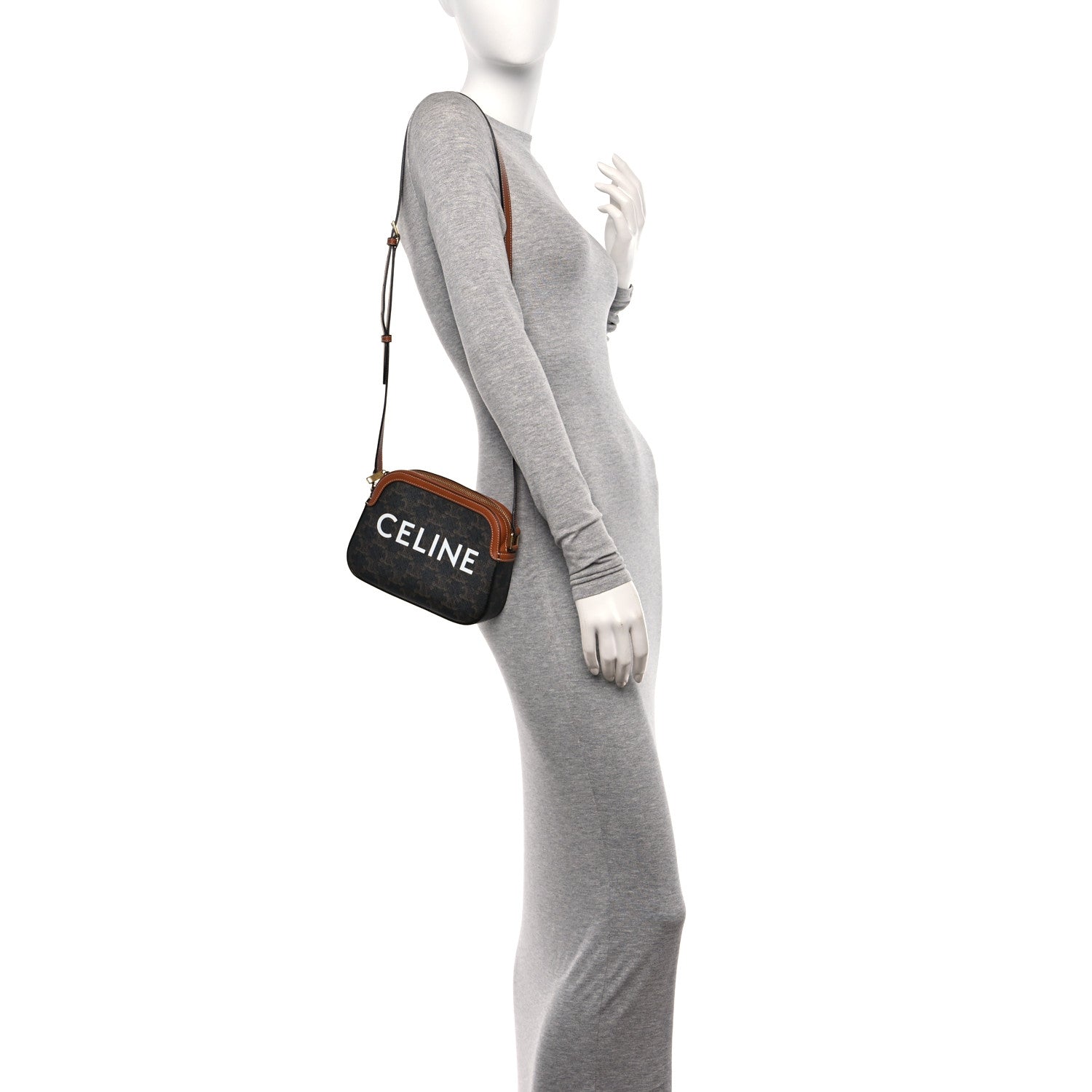 Celine Triomphe Canvas Small Camera Bag Tan 3 of 10