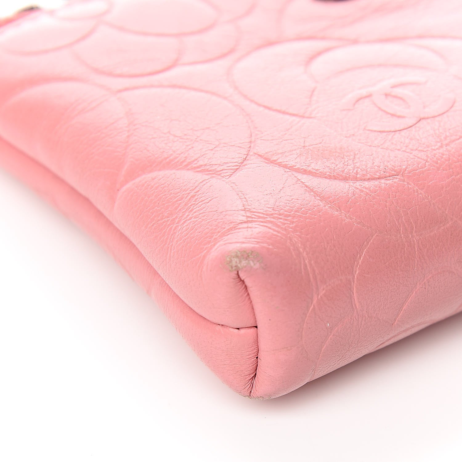 Chanel Lambskin Camellia Embossed Key Holder Case Pink 8 of 13