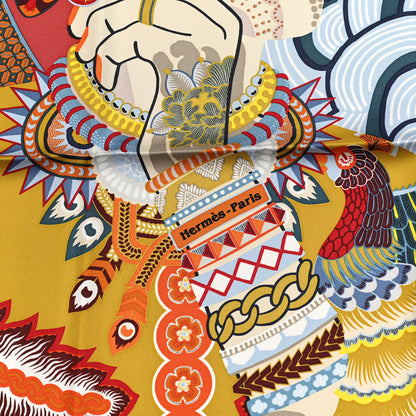 Hermes Silk Twill Duo Cosmique Scarf 90 Bleu Ciel Brique 4 of 6