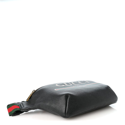 Gucci Grained Calfskin Logo Belt Bag Black 4 of 11