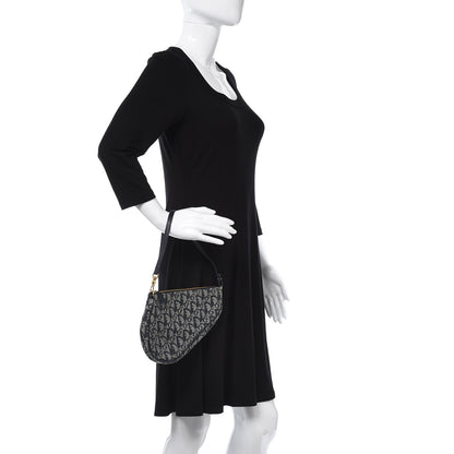 Christian Dior Monogram Mini Saddle Pochette Navy 2 of 7