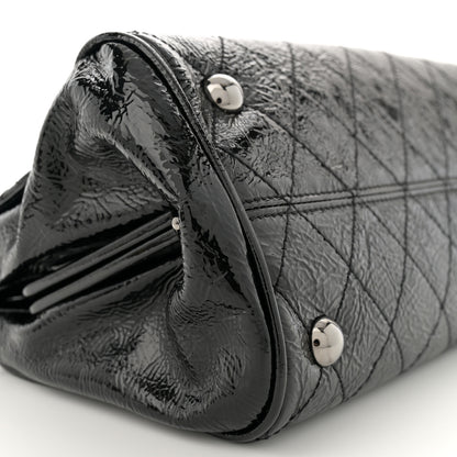 Chanel Distressed Patent Quilted Small Ritz Flap Bag Black 10 of 11