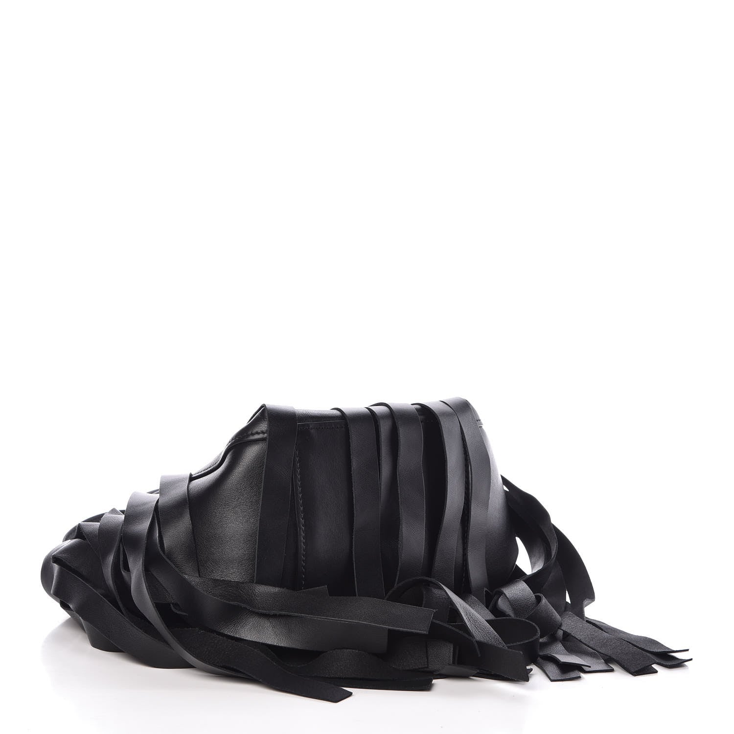 Balenciaga Calfskin XS Fringe Laundry Cabas Black 4 of 6