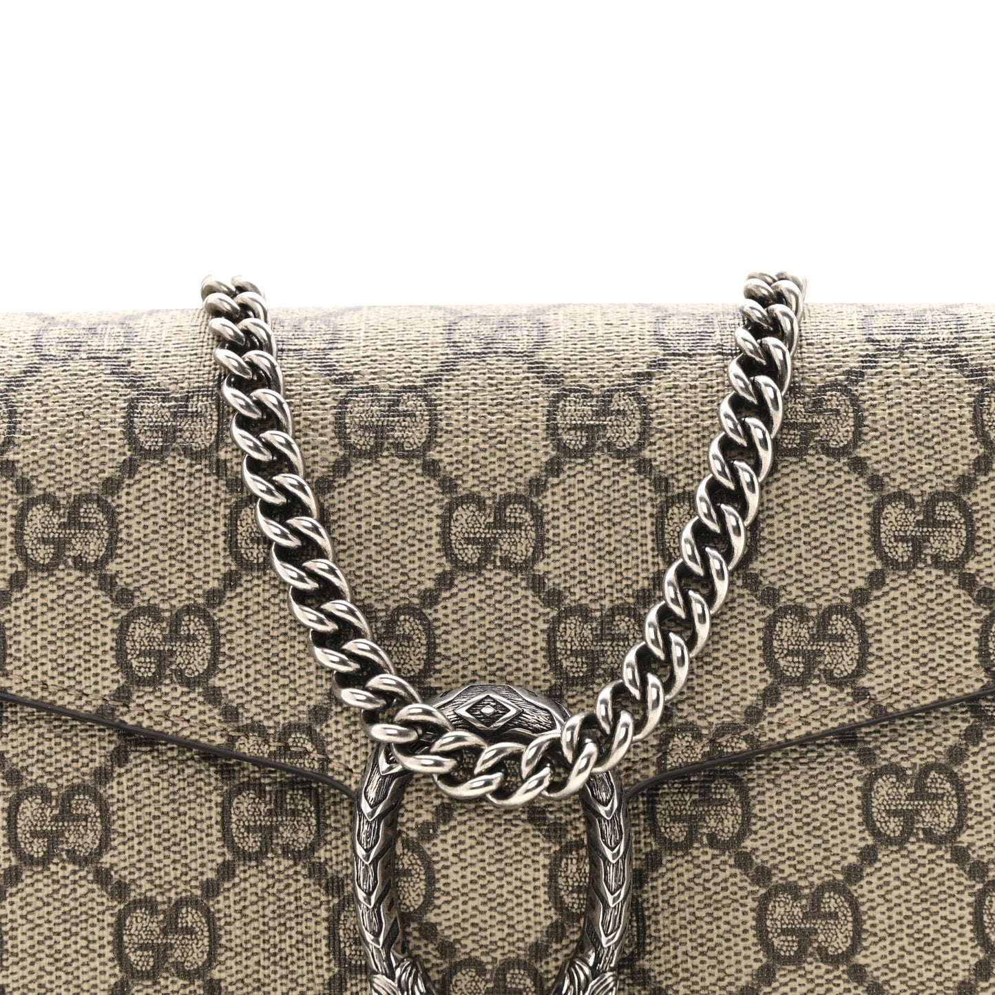GG Supreme Monogram Mini Dionysus Chain Wallet Beige Taupe