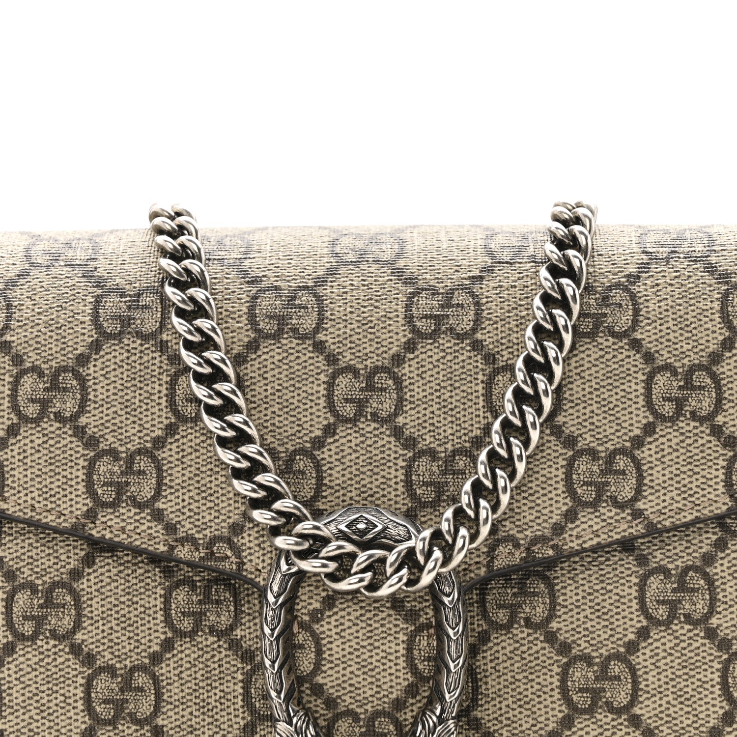 Gucci GG Supreme Monogram Mini Dionysus Chain Wallet Beige Taupe 9 of 13