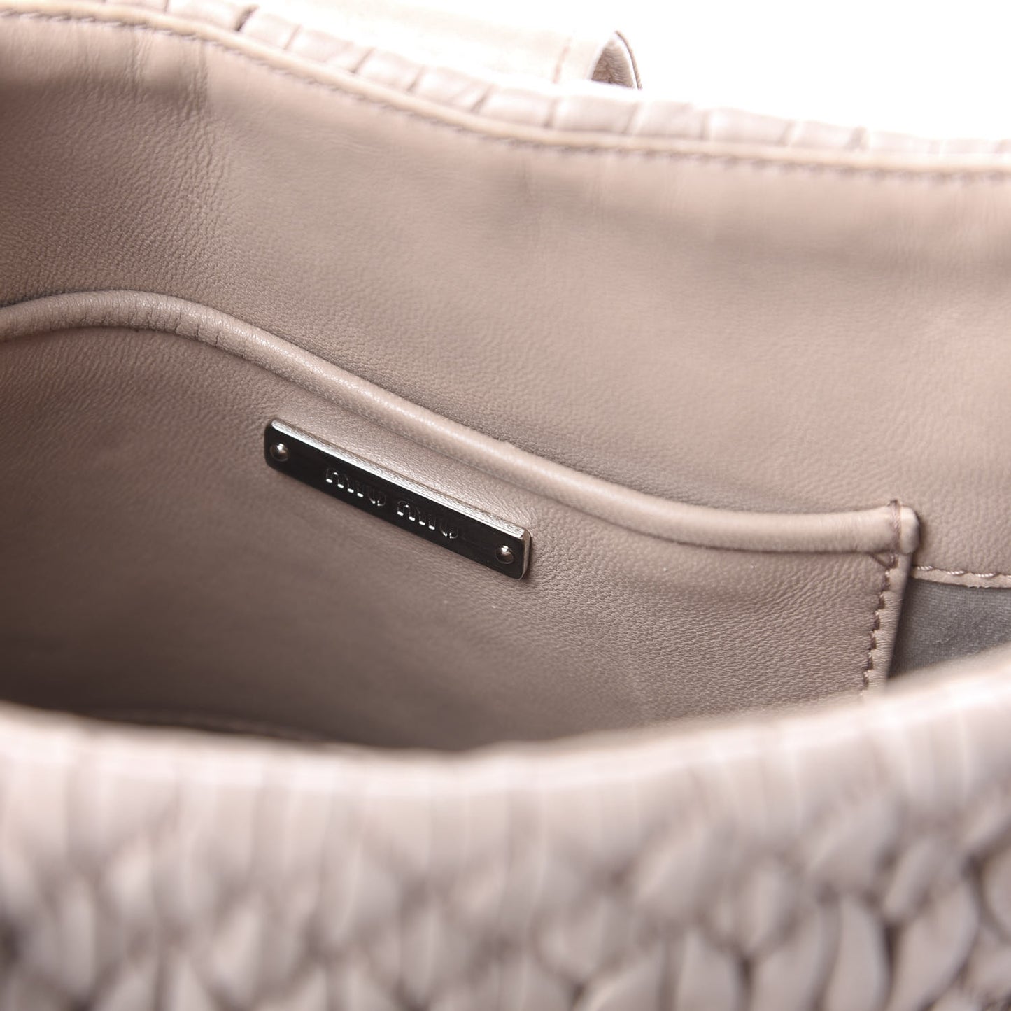 Nappa Matelasse Crystal Top Handle Tote Cammeo