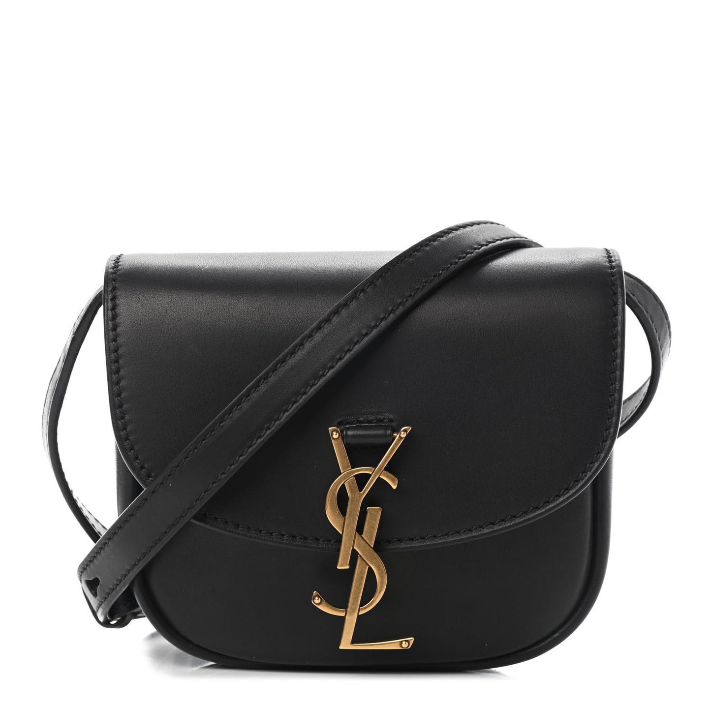 Smooth Calfskin Mini Classic Monogram Kaia Satchel Black