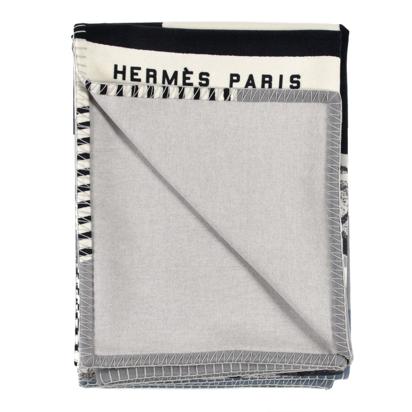 Cashmere Tigre Bayadere Blanket Calcaire