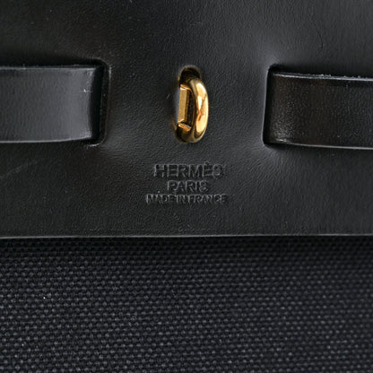 Hermes Military Toile Vache Hunter Herbag Zip PM 31 Black 7 of 10