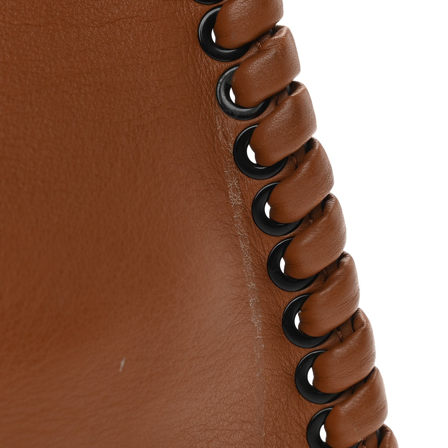 Calfskin Lace Up Medium Peekaboo Iconic Satchel Cognac