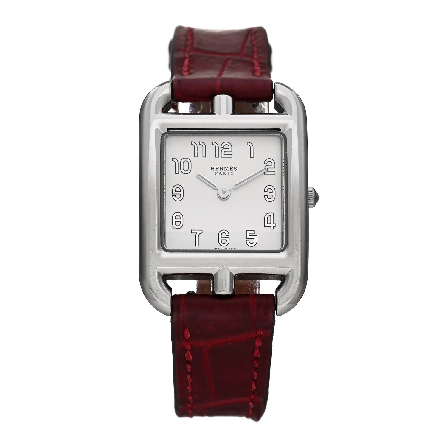 Hermes Stainless Steel Alligator 23mm Cape Cod Quartz Watch Braise 1 of 5